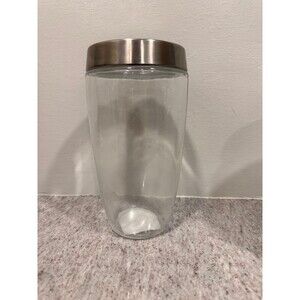 Clear Glass Kitchen Canister with Silver Lid
